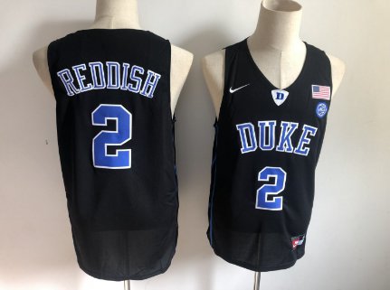 Men's Duke Blue Devils 2# Cam Reddish Black Jersey NCAA