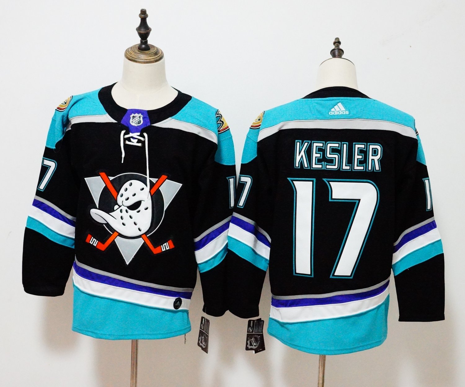 Mens Anaheim Ducks 17# Ryan Kesler Ice Hockey Jersey Black