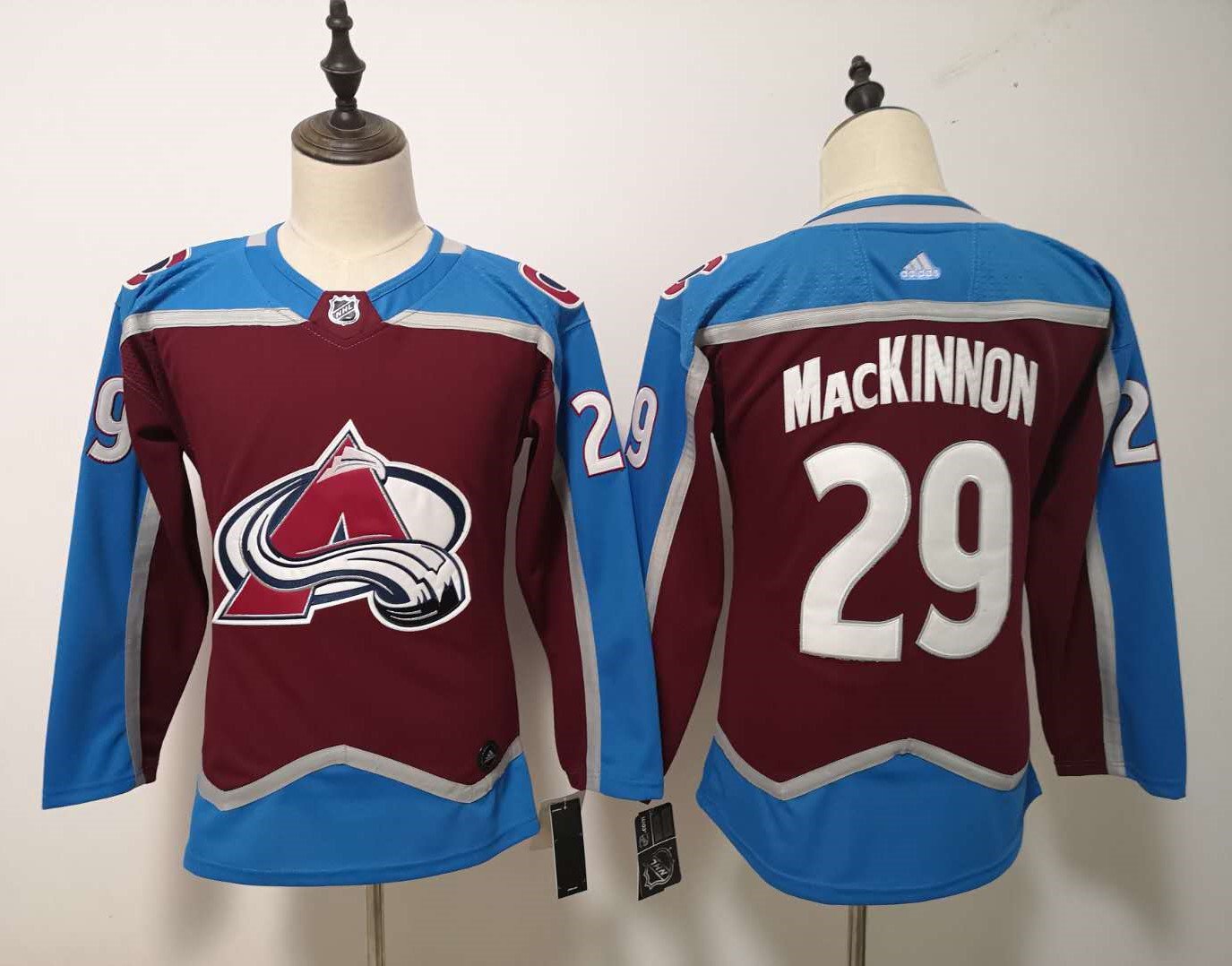 Youth Colorado Avalanche 29# Nathan MacKinnon Ice Hockey Jersey Red
