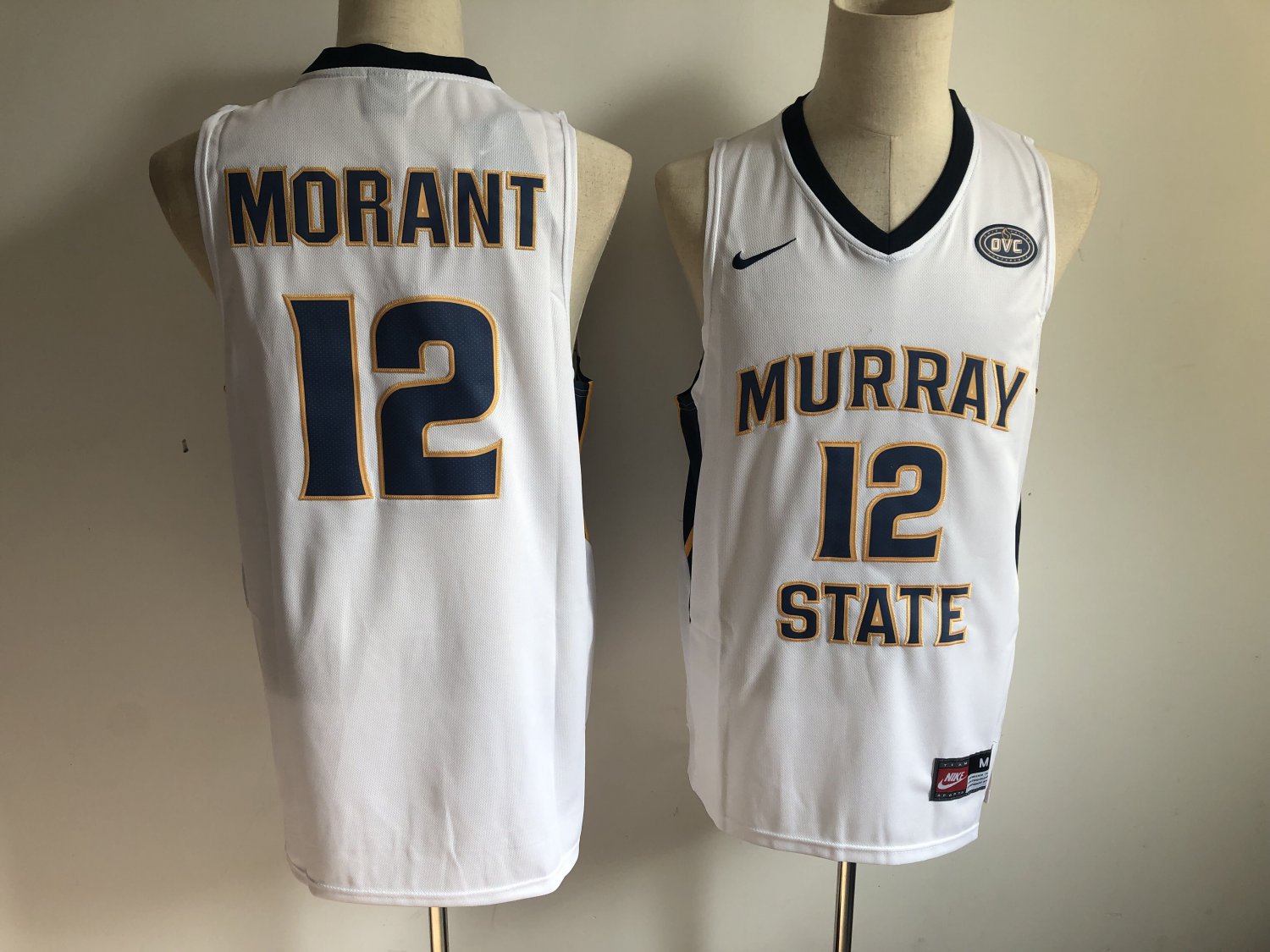 Mens Murray State College 12# Ja Morant White Jersey NCAA New