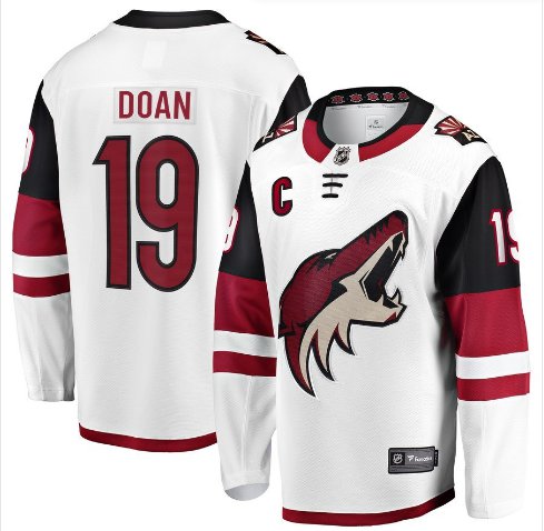 Mens Shane Doan 19# Arizona Coyotes Ice Hockey Stitched Jersey White