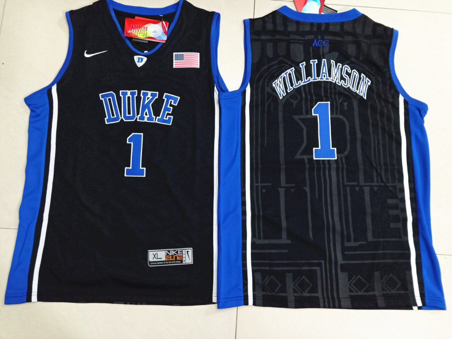 Youth Duke Blue Devils 1 Zion Williamson Basketball Black Jersey