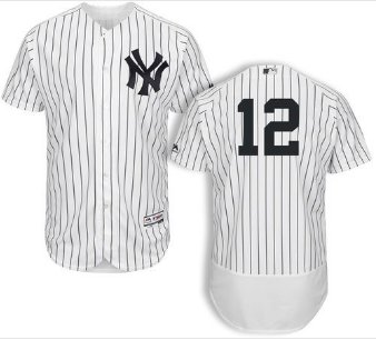 Men's New York Yankees #12 Troy Tulowitzki white home Flex Base Jersey - blank
