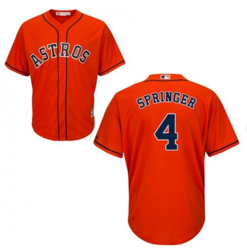 Youth Houston Astros #4 George Springer orange Alternate cool Base Jersey