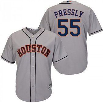 Men's Ryan Pressly #55 Houston Astros Gray Cool Base Away Jersey