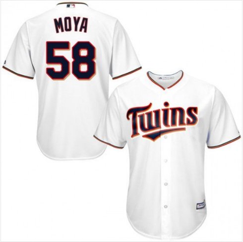 Men's Minnesota Twins #58 Gabriel Moya White Home Cool Base Jersey