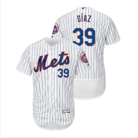 Men's New York Mets #39 Edwin Diaz white home flex Base Jersey