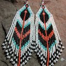 Long Fringe Earrings Coral