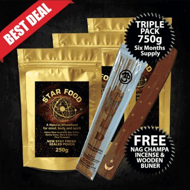 Star Food Triple Pack (3 x 250g) Monatomic Gold, Ormus, MUFKUTZ, M State Superfood