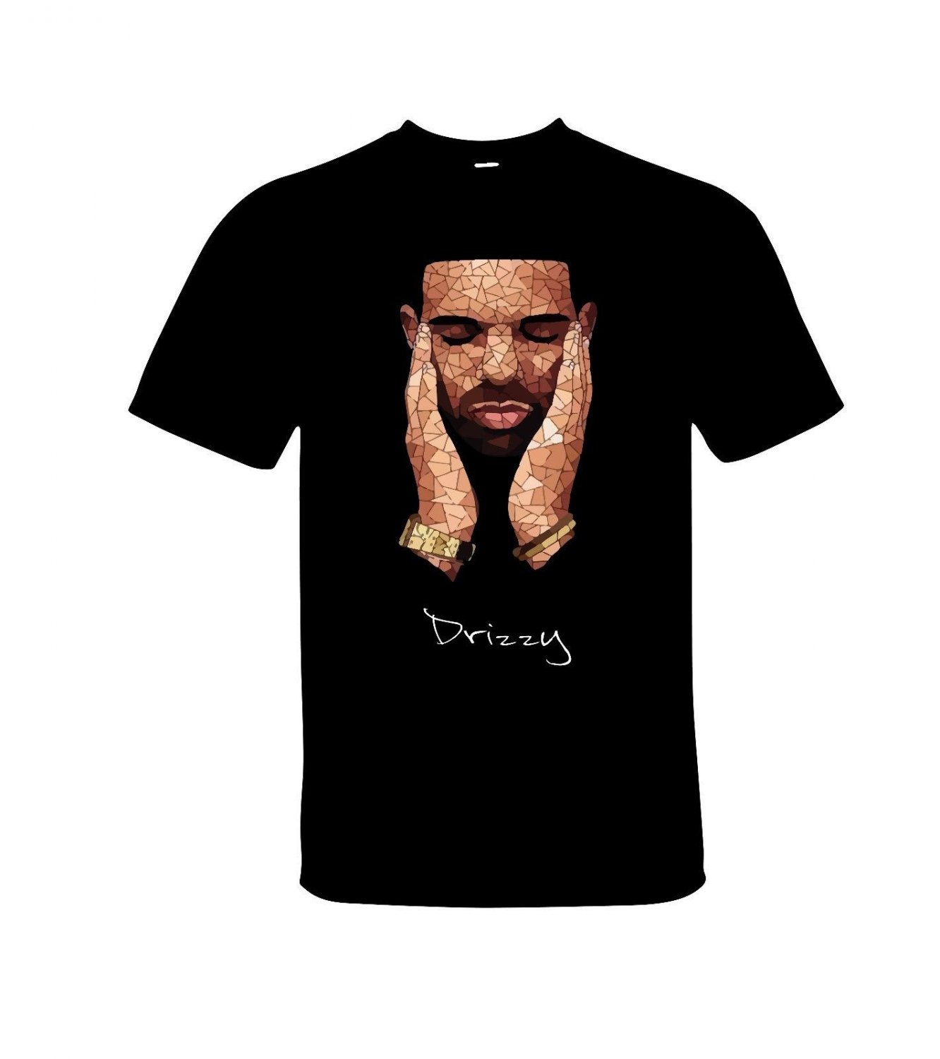 Drizzy Drake Rapper Mosaic BLACK T-shirt Hotline Bling High-Quality DTG