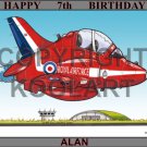 3052 - RED ARROW AEROPLANE - KOOLART PERSONALISED 10" X 7.5" EDIBLE ICING CAKE TOPPER