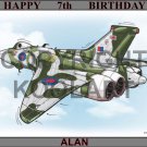3177 - VULCAN BOMBER AEROPLANE - KOOLART PERSONALISED 10" X 7.5" EDIBLE ICING CAKE TOPPER