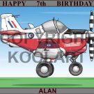 3434 - BULLDOG AEROPLANE - KOOLART PERSONALISED 10" X 7.5" EDIBLE ICING CAKE TOPPER
