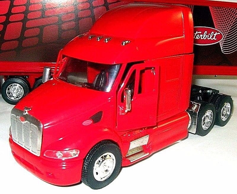 CAMION LONG HAULER PETERBILT RED NEWRAY 1/32 DIECAST TRUCK COLLECTOR'S MODEL,NEW