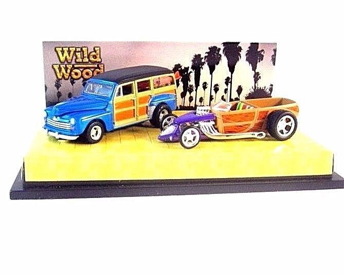 2-CAR SET, WILD WOOD ,BLUE/PURPLE HOTWHEELS 1:64 DIECAST CAR COLLECTOR'S MODEL