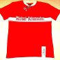 MICHAEL SCHUMACHER T-SHIRT, WITH LETTERING & LOGO RED/WHITE SIZE L- LARGE , NEW