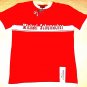 MICHAEL SCHUMACHER T-SHIRT, WITH LETTERING & LOGO RED/WHITE SIZE L- LARGE , NEW