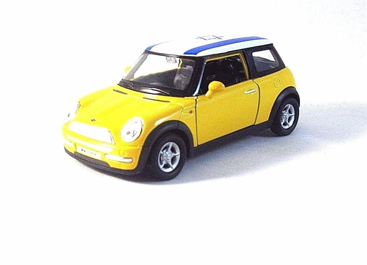 MINI COOPER - WELLY 1/38 YELLOW DIECAST CAR COLLECTOR'S MODEL ...