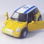 MINI COOPER - WELLY 1/38 YELLOW DIECAST CAR COLLECTOR'S MODEL,COLLECTIBLE ,NEW