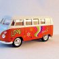 1963 VOLKSWAGEN T1 MINIBUS ORANGE/WHITE WELLY 1/38 DIECAST COLLECTOR'S CAR MODEL