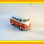 1963 VOLKSWAGEN T1 MINIBUS ORANGE/WHITE WELLY 1/38 DIECAST COLLECTOR'S CAR MODEL