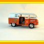 1963 VOLKSWAGEN T1 MINIBUS ORANGE/WHITE WELLY 1/38 DIECAST COLLECTOR'S CAR MODEL