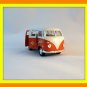 1963 VOLKSWAGEN T1 MINIBUS ORANGE/WHITE WELLY 1/38 DIECAST COLLECTOR'S CAR MODEL