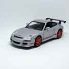 PORSCHE 911 (997)GT3 RS SILVER WELLY 1:38  DIECAST CAR COLLECTOR'S MODEL, NEW
