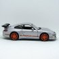 PORSCHE 911 (997)GT3 RS SILVER WELLY 1:38  DIECAST CAR COLLECTOR'S MODEL, NEW