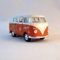 1963 VOLKSWAGEN T1 MINIBUS ORANGE/WHITE WELLY 1/38 DIECAST CAR COLLECTOR'S MODEL