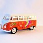 1963 VOLKSWAGEN T1 MINIBUS ORANGE/WHITE WELLY 1/38 DIECAST CAR COLLECTOR'S MODEL