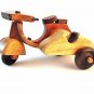 HAND CRAFTED HIGH QUALITY WOOD ART SCULPTURE MODEL,MOTORCYCLE WITH SIDE CAR