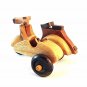 HAND CRAFTED HIGH QUALITY WOOD ART SCULPTURE MODEL,MOTORCYCLE WITH SIDE CAR