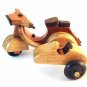 HAND CRAFTED HIGH QUALITY WOOD ART SCULPTURE MODEL,MOTORCYCLE WITH SIDE CAR