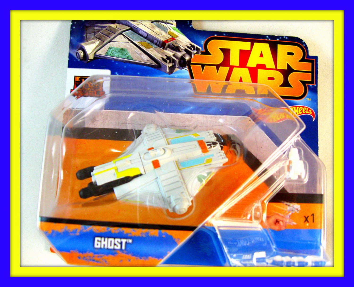 STAR WARS REBELS GHOST RAUMSCHIFF, HOTWHEELS, INCLUDING SPECIAL STAND, NEW