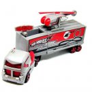 TRUCK+HELICOPTER, (TRUCK CARRYING HELICOPTER) SILVER/RED HOTWHEELS