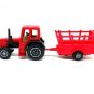 FARM TRACTOR WITH A CART, RED WELLY TRACTOR COLLECTOR'S MODEL, NEW