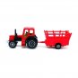 FARM TRACTOR WITH A CART, RED WELLY TRACTOR COLLECTOR'S MODEL, NEW