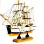 ENDEAVOUR SAILBOAT WHITE/ORANGE WOOD SAILBOAT, COLLECTOR'S MODEL