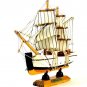 ENDEAVOUR SAILBOAT WHITE/ORANGE WOOD SAILBOAT, COLLECTOR'S MODEL