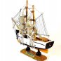 ENDEAVOUR SAILBOAT WHITE/ORANGE WOOD SAILBOAT, COLLECTOR'S MODEL