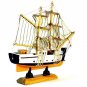 ENDEAVOUR SAILBOAT WHITE/ORANGE WOOD SAILBOAT, COLLECTOR'S MODEL