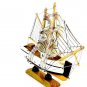 ENDEAVOUR SAILBOAT WHITE/ORANGE WOOD SAILBOAT, COLLECTOR'S MODEL