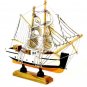 ENDEAVOUR SAILBOAT WHITE/ORANGE WOOD SAILBOAT, COLLECTOR'S MODEL