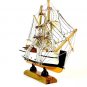 ENDEAVOUR SAILBOAT WHITE/ORANGE WOOD SAILBOAT, COLLECTOR'S MODEL