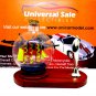 LITTLE SAILING BOAT IN A GLASS BALL ON WOOD PEN STAND,WOODEN NAUTICAL MODEL