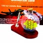 LITTLE SAILING BOAT IN A GLASS BALL ON WOOD PEN STAND,WOODEN NAUTICAL MODEL