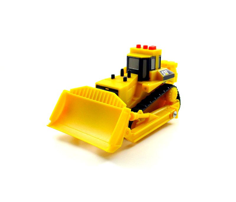CATERPILLAR CONSTRUCTION TRUCK, YELLOW RIPPER BULLDOZER, MOVING PARTS