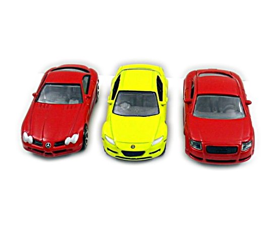 Set*3 Car Models, Mercedes-Benz SLR McLaren/Audi TT/Mazda RX8, Scale 1:60/1:53/1:58