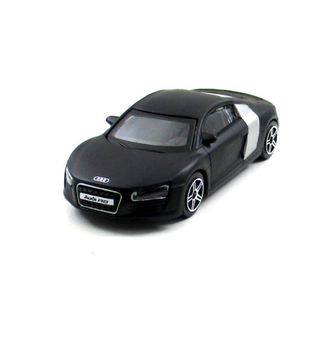 Audi R8 Mat Black/Silver Burago Scale 1:43 Car Model